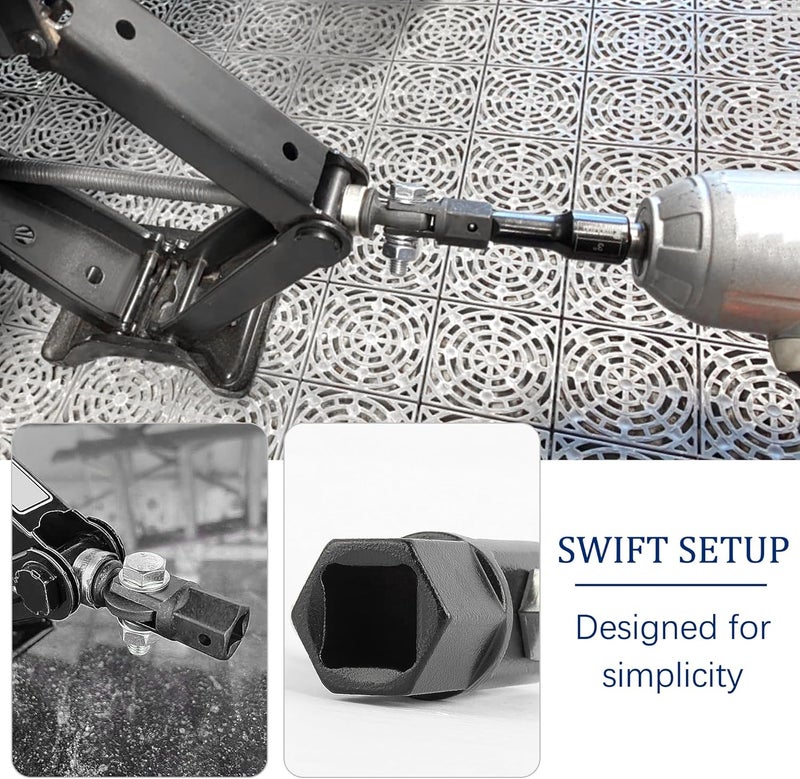 Junecarp Drive by 1/2" Impact Drills/Ratchet or Impact 13/16" Lug Wrench, Save Labor Car Jack Wrench Ratchet Tool for Scissors Jack - Image 3